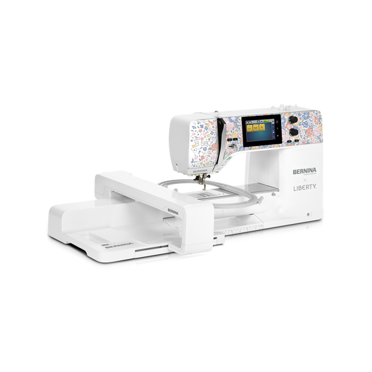 BERNINA 580 Limited Edition sewing and embroidery machine with extended embroidery module, color touch screen and decorative design on the housing image number