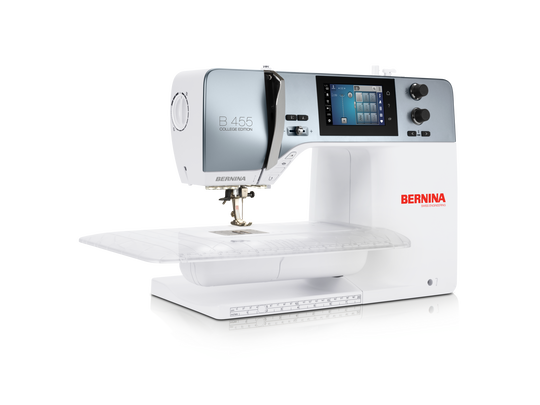 BERNINA 455 quilting and sewing machine with large slide-on extension table, color touchscreen and free arm for spacious, accurate sewing image number