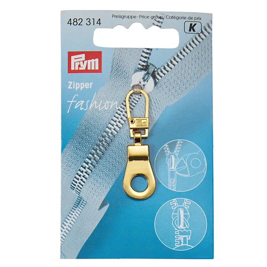 Fashion Zipper puller, eyelet - gold-coloured image number